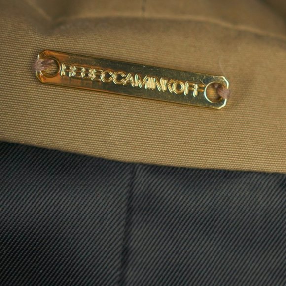 Rebecca Minkoff Runway Jacquelyn Khaki Fox Fur-Trim Trench Coat - Picture 8 of 8